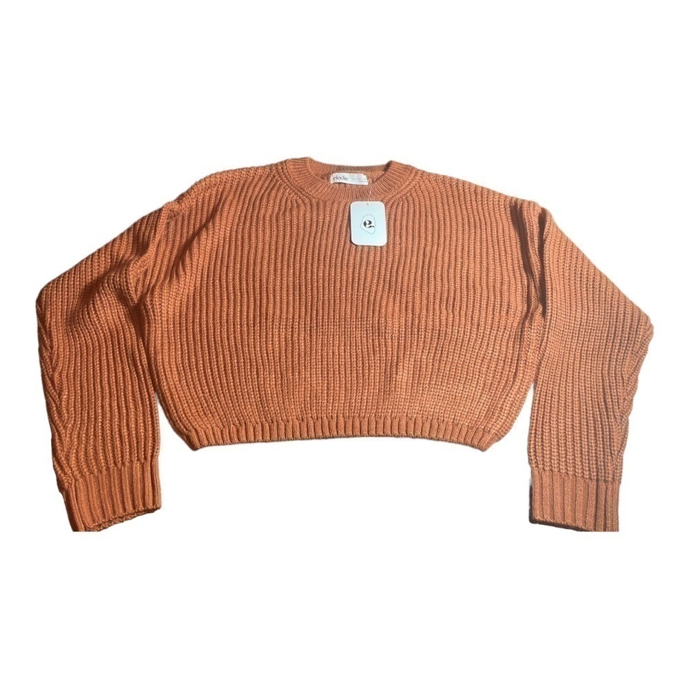 𝅺elodie Crewneck Cropped Sweater in RUST